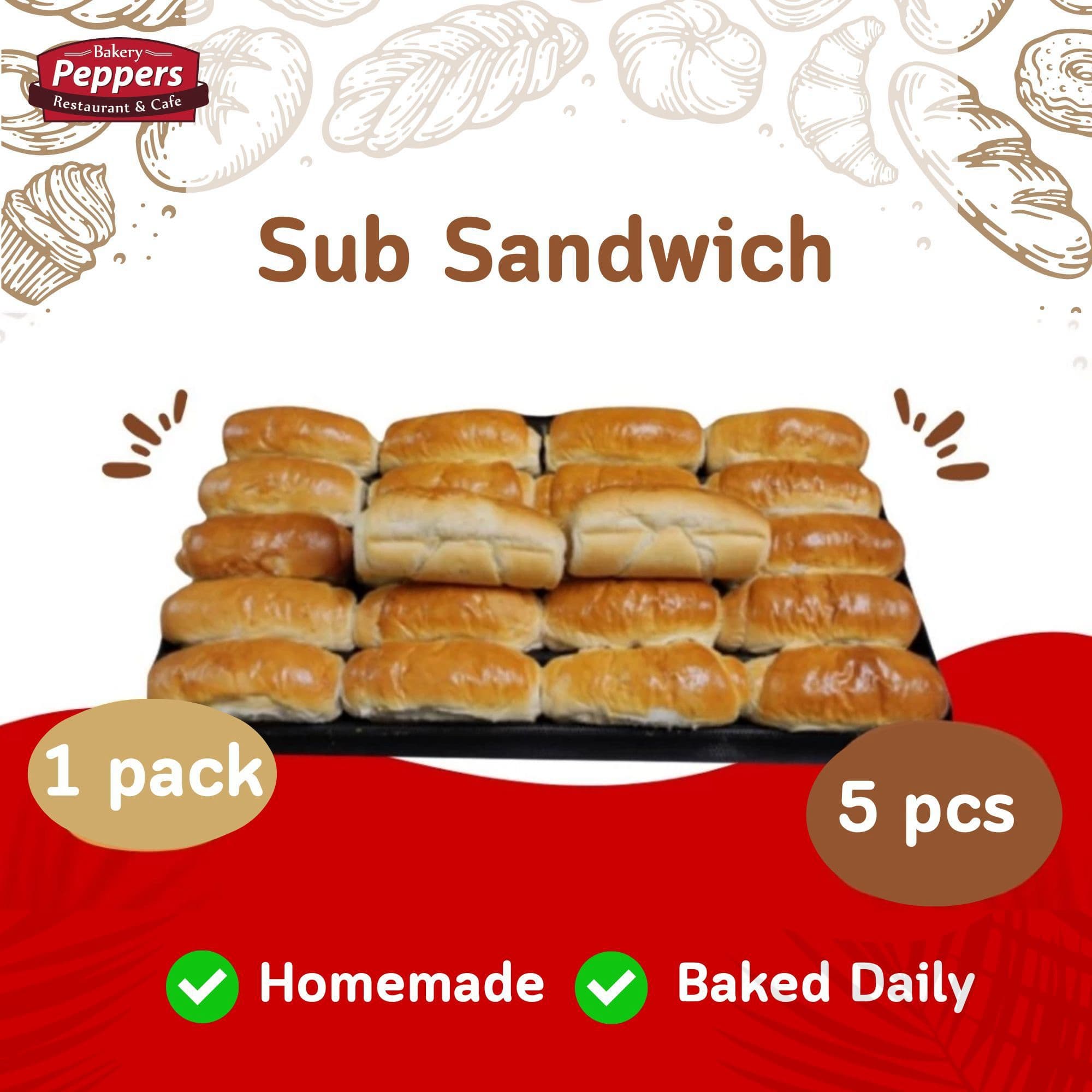 Sub Sandwich Rolls (5)