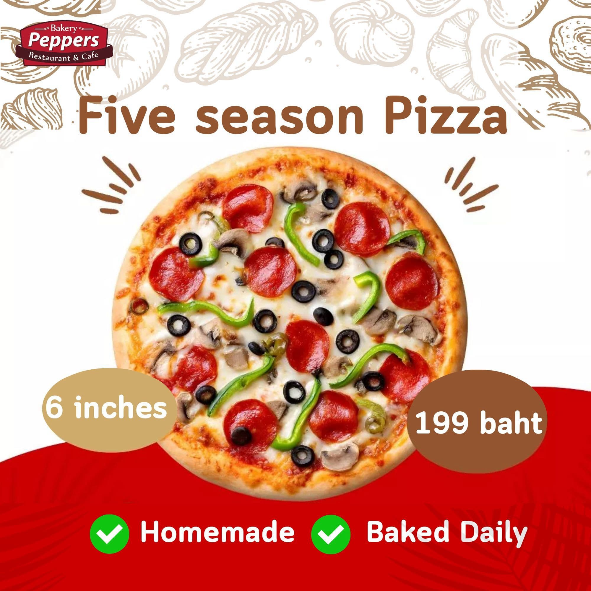 Five Season Pizza 6"