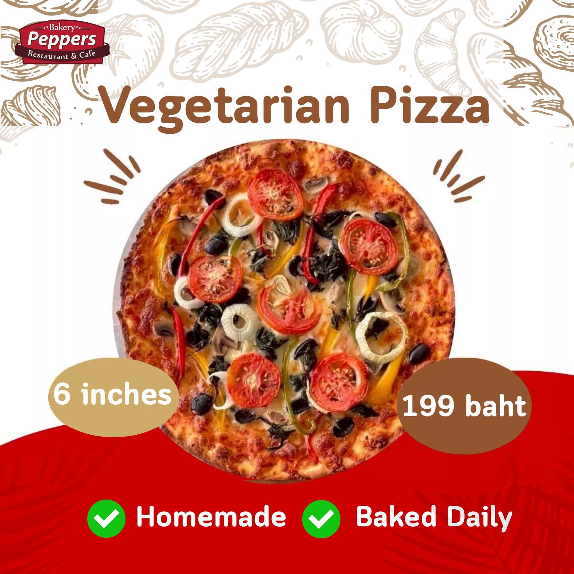 Vegetarian Pizza 6" (5-pack)